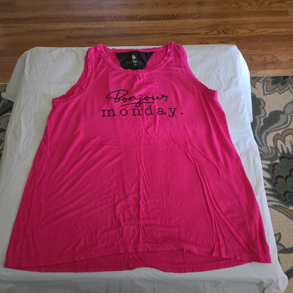 LuLaRoe Vibrant Pink Tank Top For Workouts. Part of the RISE Collection.